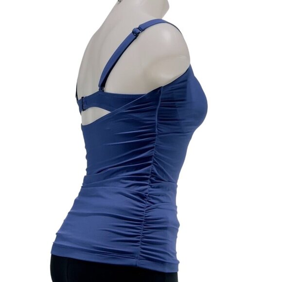 ATHLETA Women's Tankini Top Nylon Blue Open Back Women's Size 34B/C - Picture 3 of 9